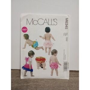 INFANT CHILDS TODDLER MCCALLS M6345 SEWING‎ PATTERN DIAPER COVER ONE SIZE